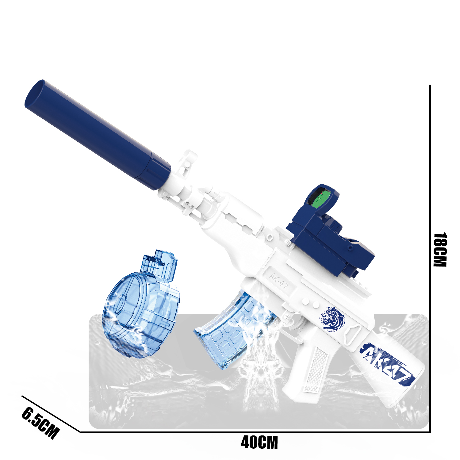 777-6 Electric continuous firing AK47 water gun (magazine+dr