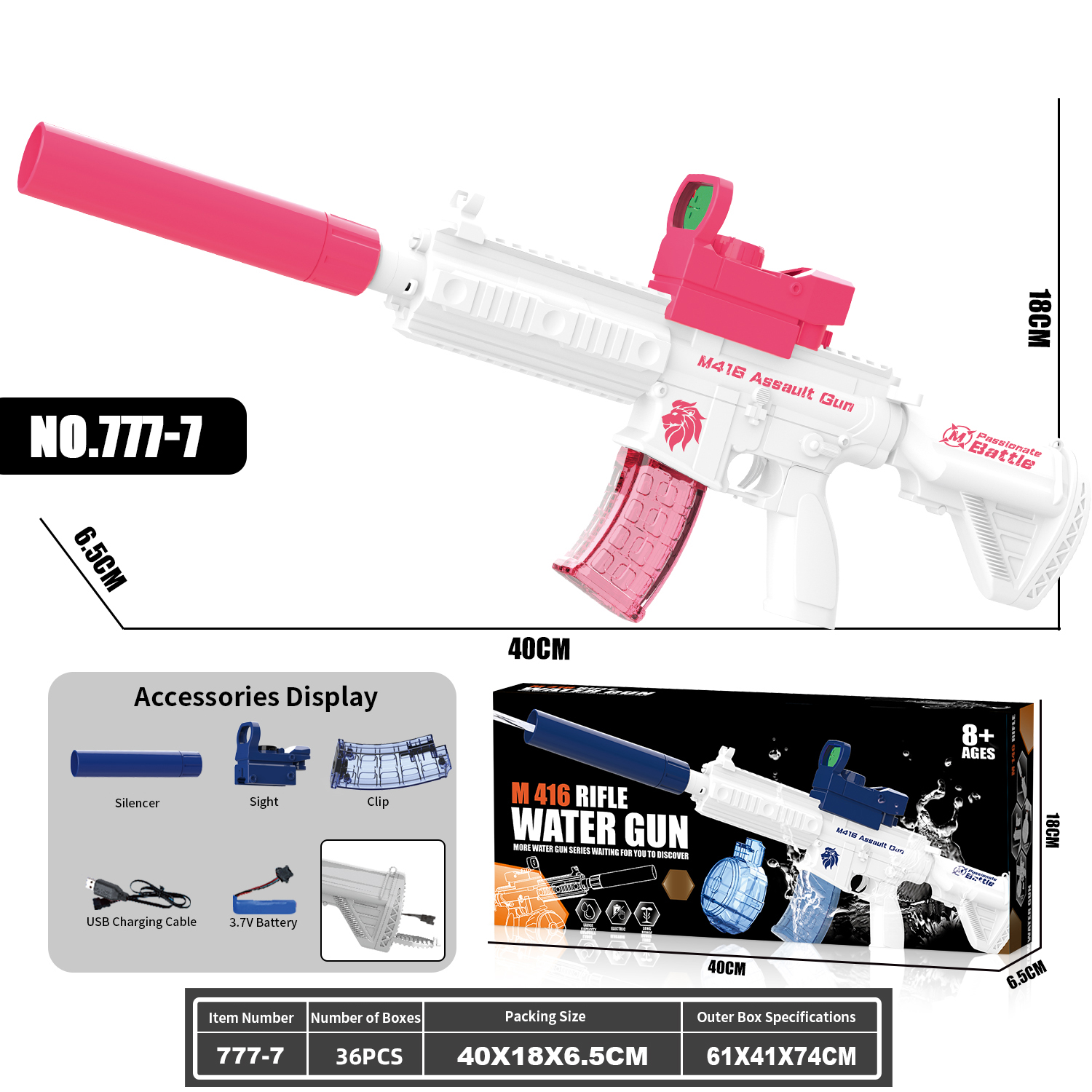 777-7 Electric M416 water gun (magazine version)