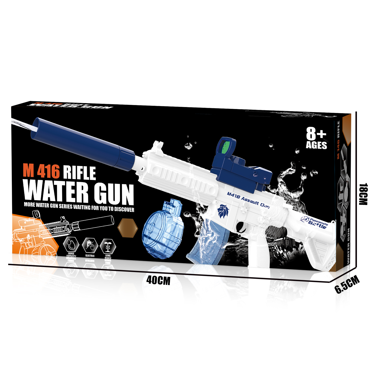 777-8 Electric continuous firing M416 water gun (drum version)